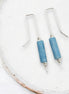 Mystique - Silver & Larimar Bar Threader Earrings Bijou by SAM