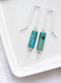 Mystique - Silver & Turquoise Bar Threader Earrings Bijou by SAM