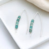 Wish - Silver & Green Amazonite Earrings Bijou by SAM