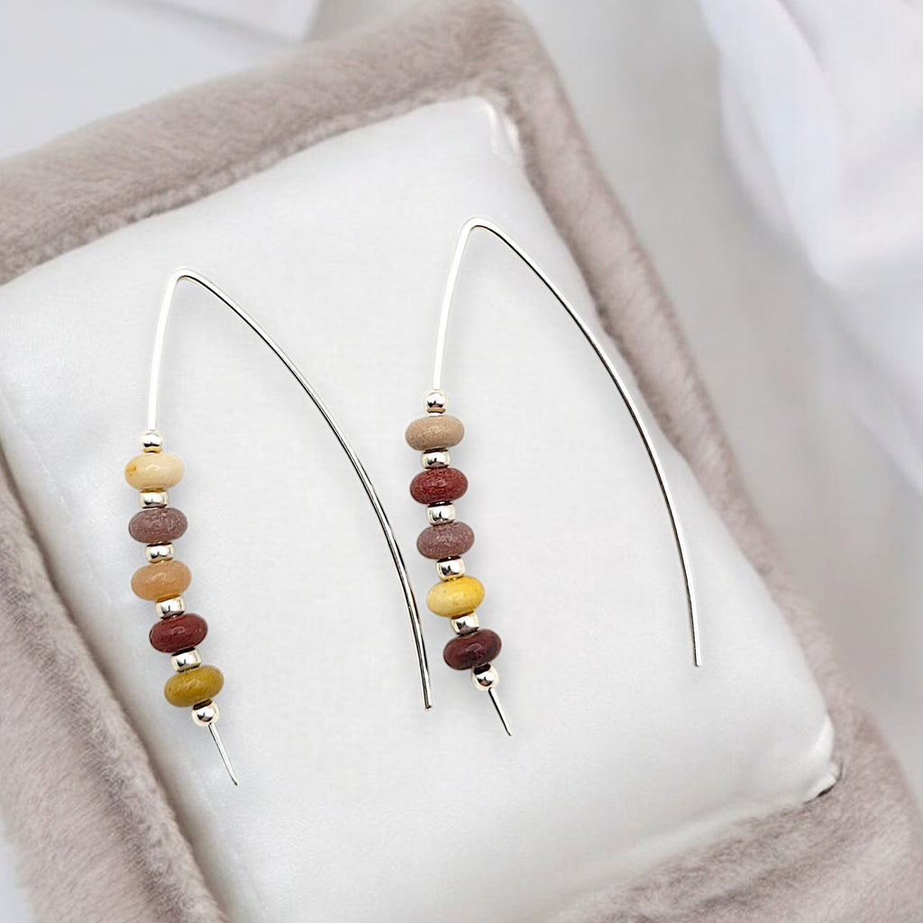 Wish - Silver and Mookaite Jasper Earrings Bijou by SAM