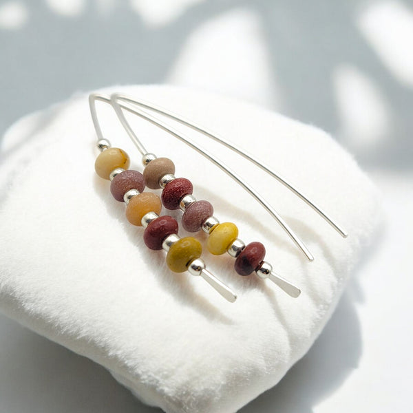 Wish - Silver and Mookaite Jasper Earrings Bijou by SAM