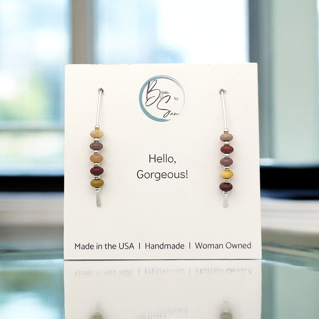 Wish - Silver and Mookaite Jasper Earrings Bijou by SAM