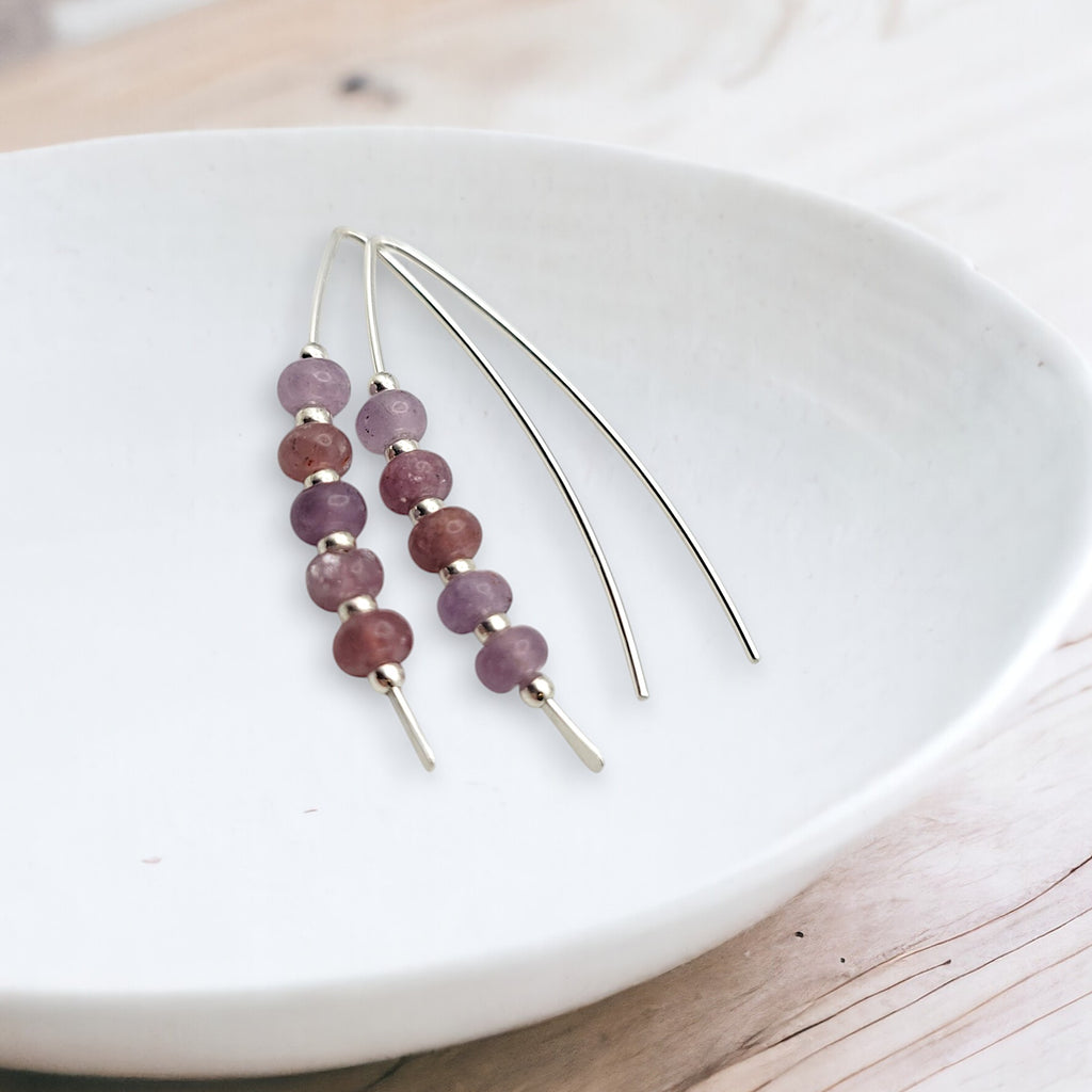 Wish - Silver & Lepidolite Crystal Earrings Bijou by SAM