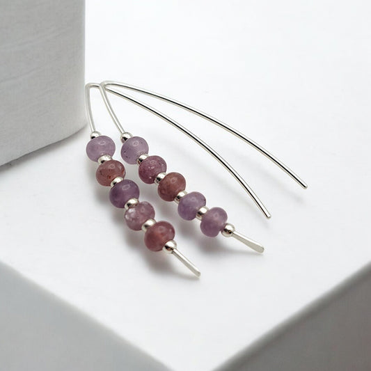 Wish - Silver & Lepidolite Crystal Earrings Bijou by SAM