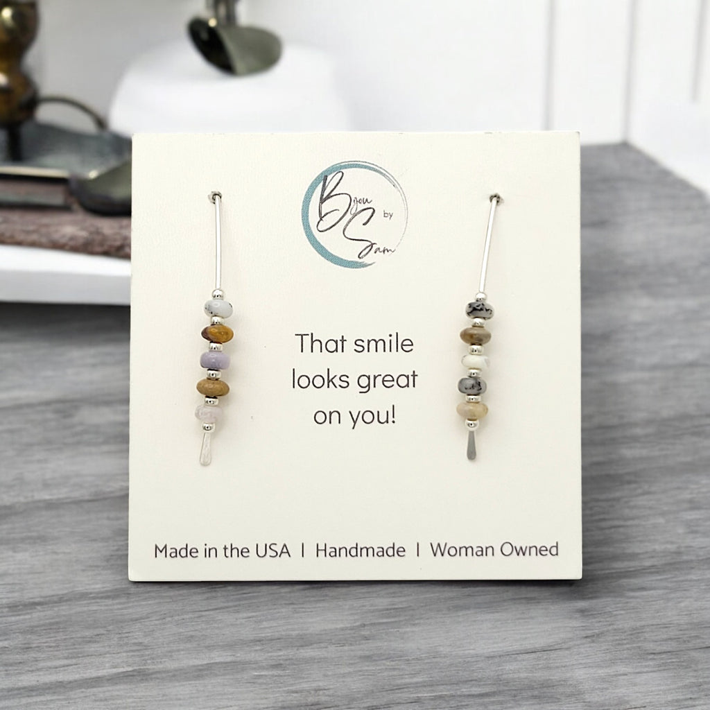 Wish - Silver & Montana Agate Earrings Bijou by SAM