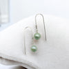 Pearl - Silver & Light Green Threader Earrings Bijou by SAM