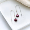 Pearl - Silver & Cranberry Threaders Earrings Bijou by SAM