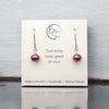 Pearl - Silver & Cranberry Threaders Earrings Bijou by SAM