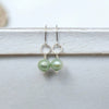 Pearl - Silver & Light Green Dangle Earrings Bijou by SAM