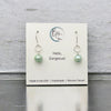 Pearl - Silver & Light Green Dangle Earrings Bijou by SAM