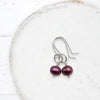 Pearl - Silver & Cranberry Earrings Bijou by SAM