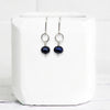 Pearl - Silver & Royal Blue Dangle Earrings Bijou by SAM