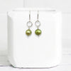 Pearl - Silver & Lime Green Dangle Earrings Bijou by SAM