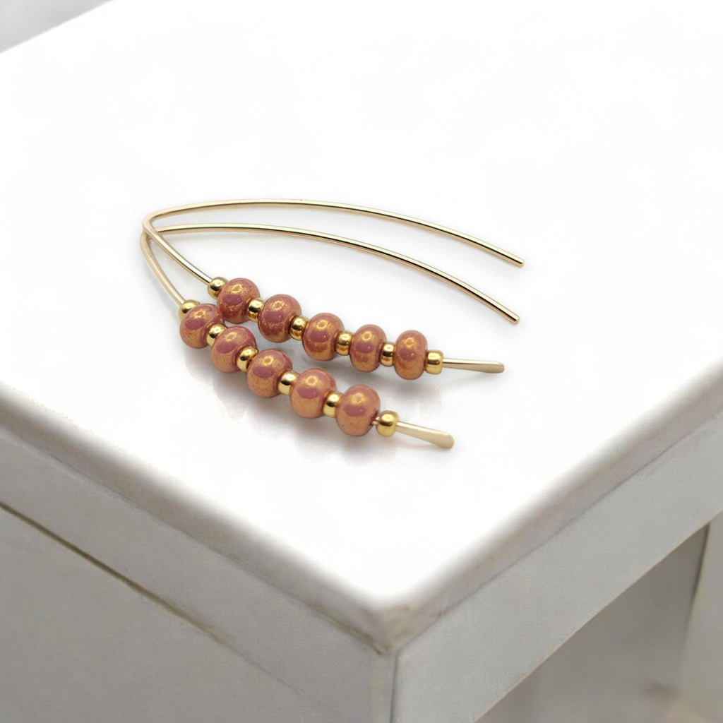 Wish - Gold & Dusty Rose Gold Earrings Bijou by SAM