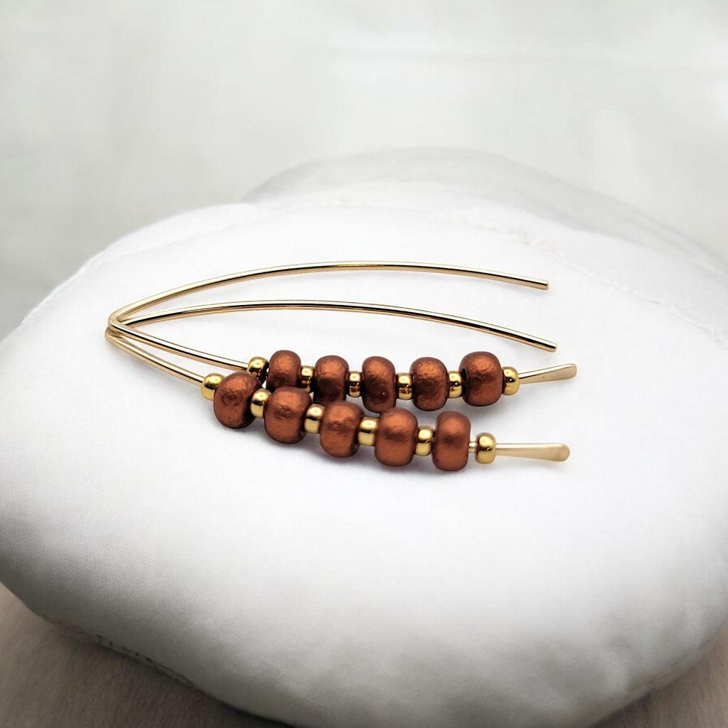 Wish- Gold and Rustic Copper Earrings Bijou by SAM