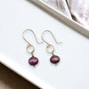 Pearl - Gold & Cranberry Earrings Bijou by SAM