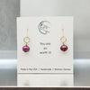 Pearl - Gold & Cranberry Earrings Bijou by SAM