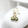 Pearl - Gold & Lime Green Earrings Bijou by SAM