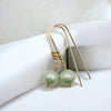 Pearl - Gold & Mint Green Threader Earrings Bijou by SAM