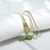 Pearl - Gold & Mint Green Threader Earrings Bijou by SAM