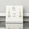 Pearl - Gold & Mint Green Threader Earrings Bijou by SAM