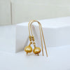 Pearl - Gold & Gold Threaders Earrings Bijou by SAM