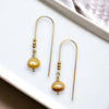 Pearl - Gold & Gold Threaders Earrings Bijou by SAM