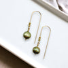 Pearl - Gold & Lime Green Dangles Earrings Bijou by SAM