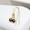 Pearl - Gold & Bronze Pearl Threader Earrings Bijou by SAM