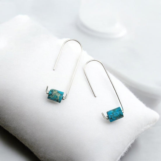 Arc - Silver & Turquoise Earrings Bijou by SAM