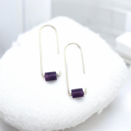 Arc - Silver & Amethyst Earrings Bijou by SAM