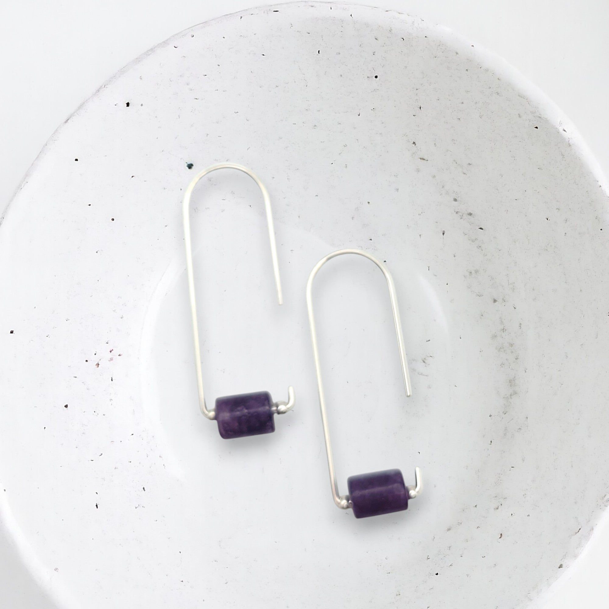 Arc - Silver & Amethyst Earrings Bijou by SAM