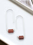 Arc - Silver & Red Jasper Earrings Bijou by SAM