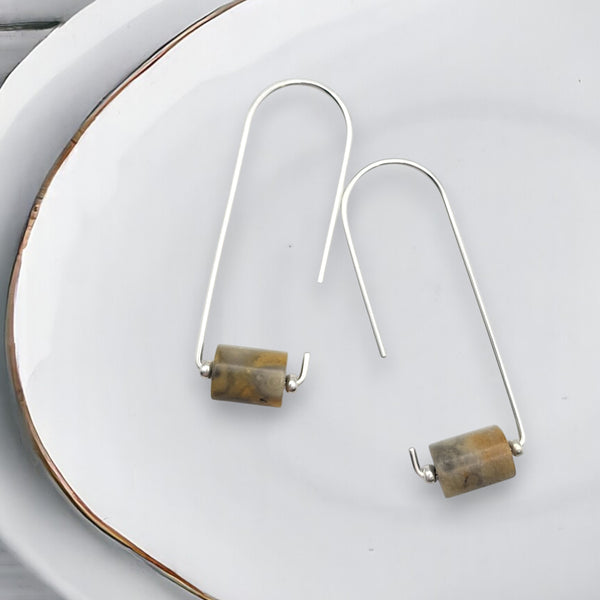 Arc - Silver & Crazy Lace Agate Earrings Bijou by SAM