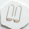 Arc - Gold & Rose Quartz Earrings Bijou by SAM