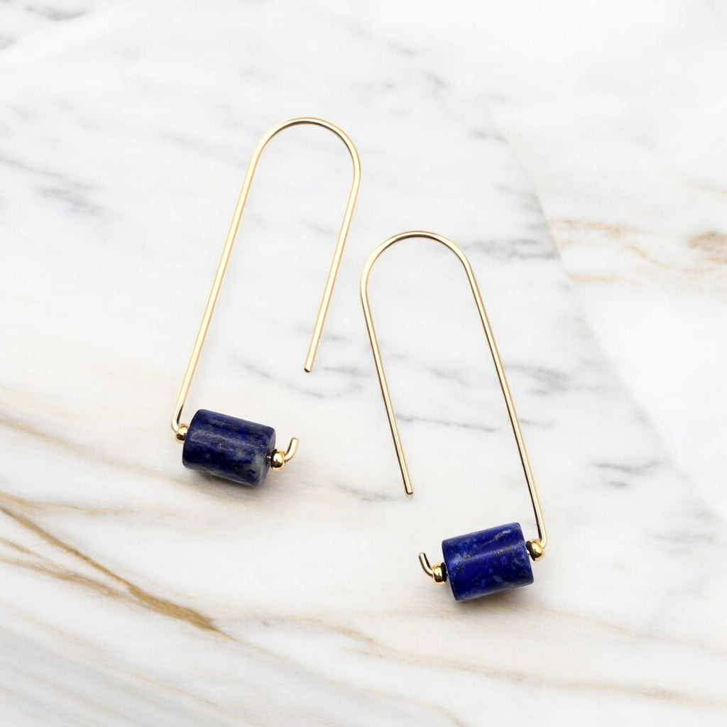 Arc - Gold & Lapis Lazuli Earrings Bijou by SAM