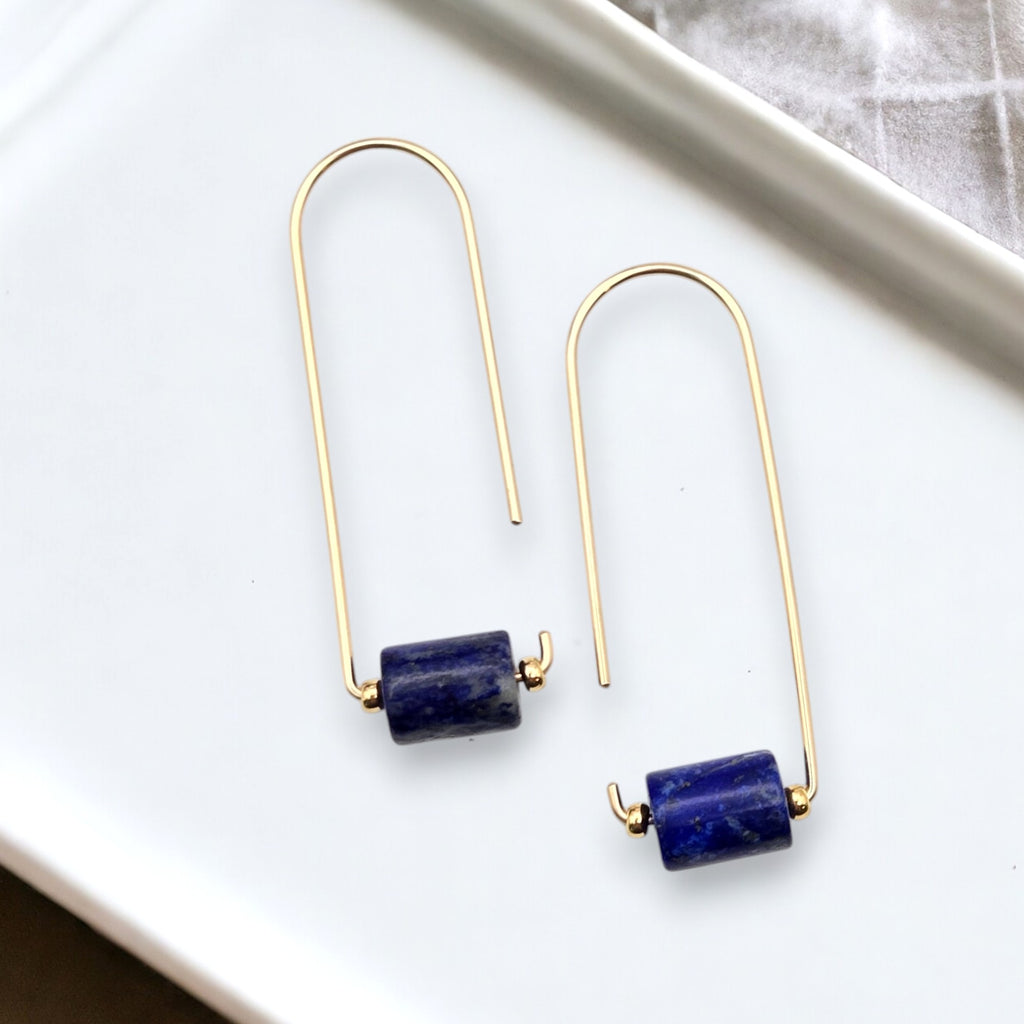 Arc - Gold & Lapis Lazuli Earrings Bijou by SAM