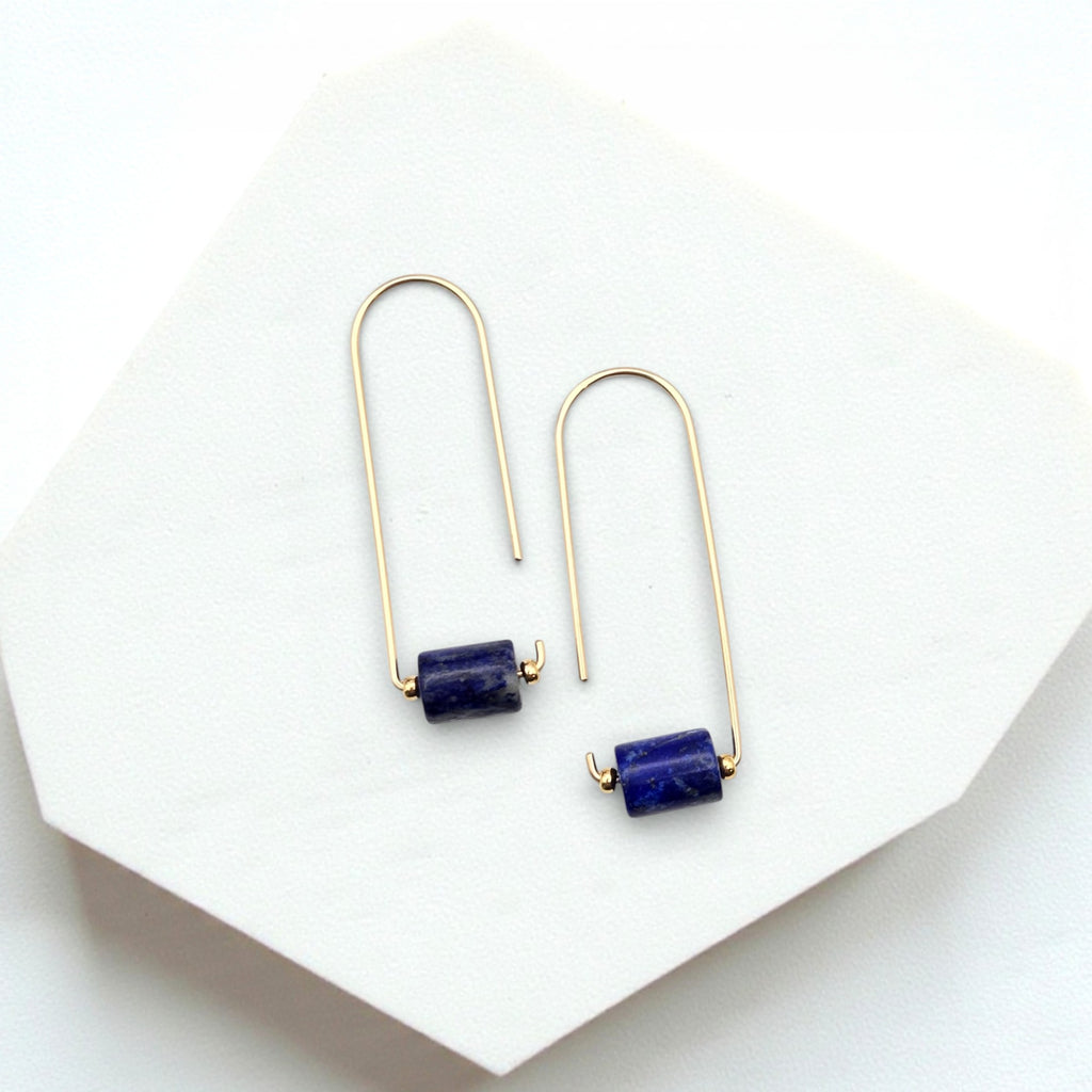 Arc - Gold & Lapis Lazuli Earrings Bijou by SAM