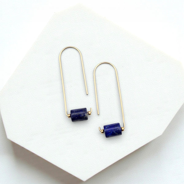 Arc - Gold & Lapis Lazuli Earrings Bijou by SAM
