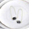 Arc - Gold & Snowflake Obsidian Earrings Bijou by SAM