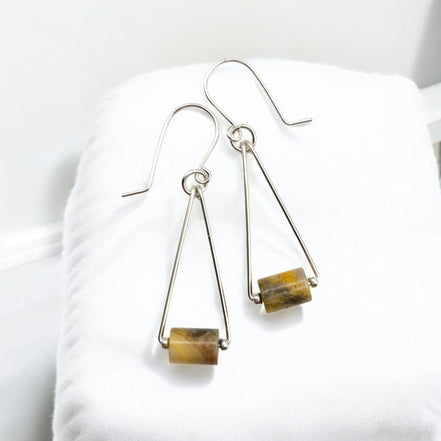 Mystique - Silver & Crazy Lace Agate Dangle Earrings Bijou by SAM Sterling Silver