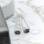 Mystique - Silver & Obsidian Dangle Earrings Earrings Bijou by SAM