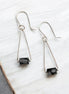 Mystique - Silver & Obsidian Dangle Earrings Earrings Bijou by SAM Silver-plated