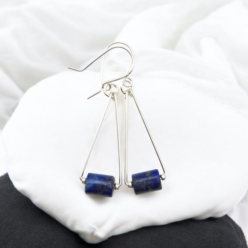 Mystique - Silver & Lapis Lazuli Dangle Earrings Bijou by SAM