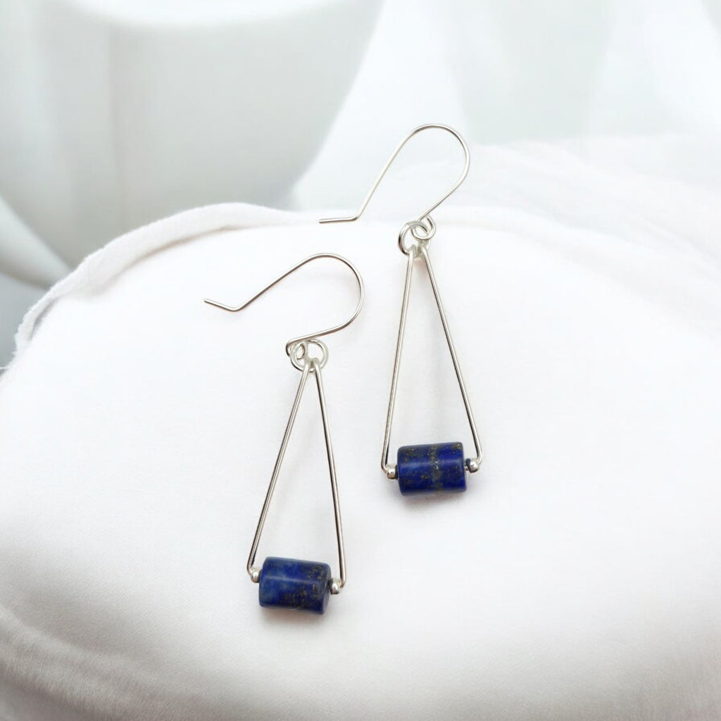 Mystique - Silver & Lapis Lazuli Dangle Earrings Bijou by SAM