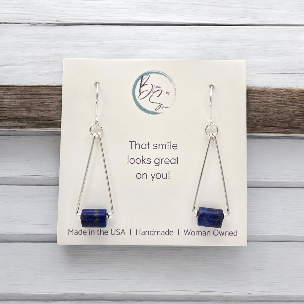 Mystique - Silver & Lapis Lazuli Dangle Earrings Bijou by SAM