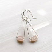 Mystique - Silver & Rose Quartz Dangle Earrings Bijou by SAM