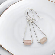 Mystique - Silver & Rose Quartz Dangle Earrings Bijou by SAM Sterling Silver