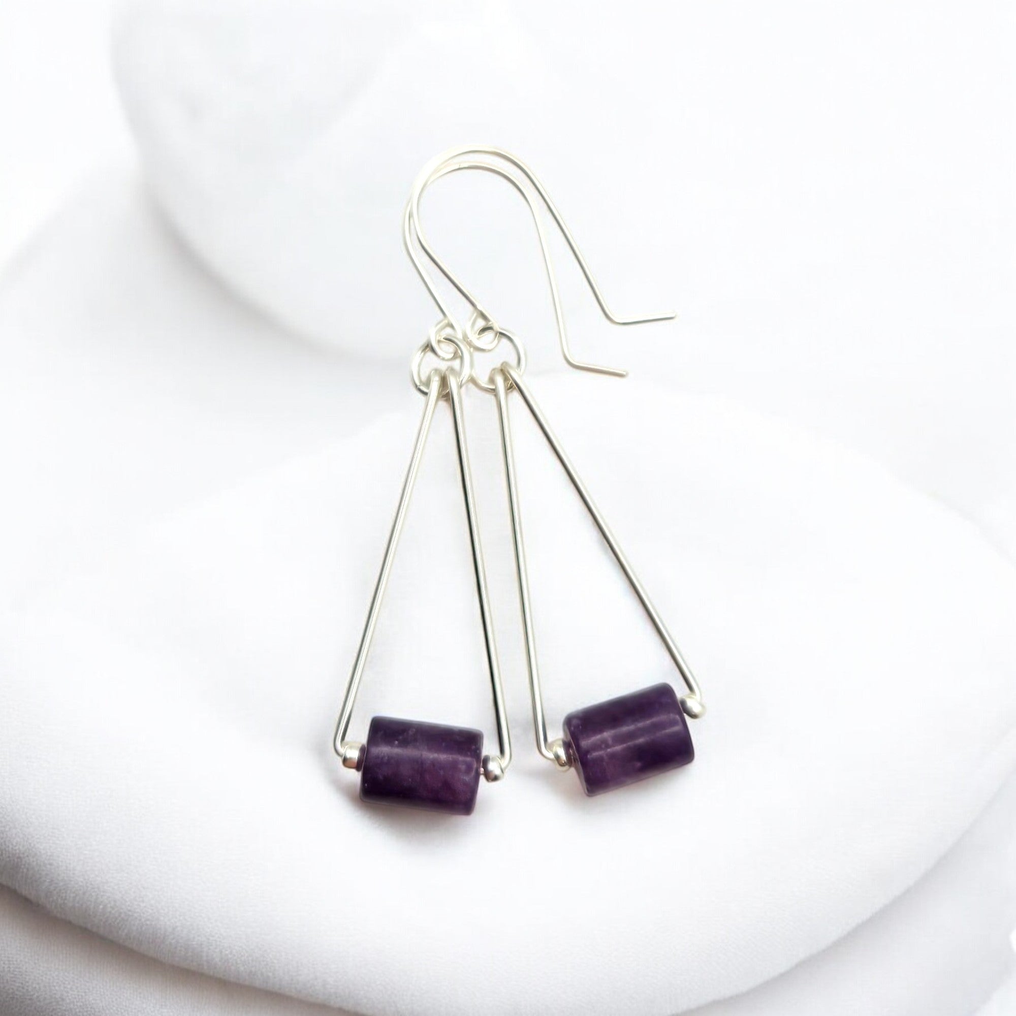 Mystique - Silver & Amethyst Dangle Earrings Bijou by SAM Sterling Silver