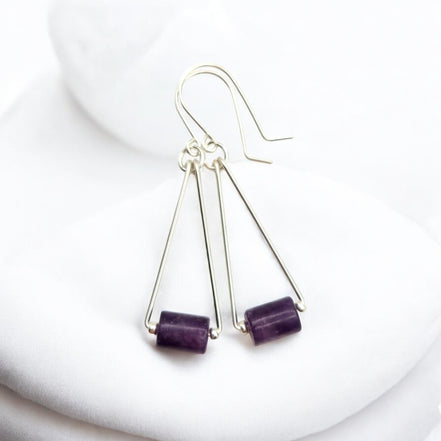 Mystique - Silver & Amethyst Dangle Earrings Bijou by SAM Sterling Silver